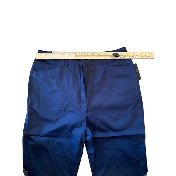 Erika Capri Pants High Rise Cotton Blend Stretch Admiral Navy Womens Size 14 NWT - Picture 4 of 5
